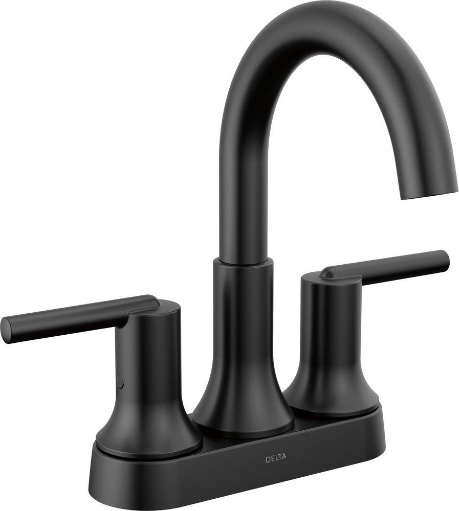 Delta Faucet Matte Black Two Handle Centerset Bathroom Sink Faucet 