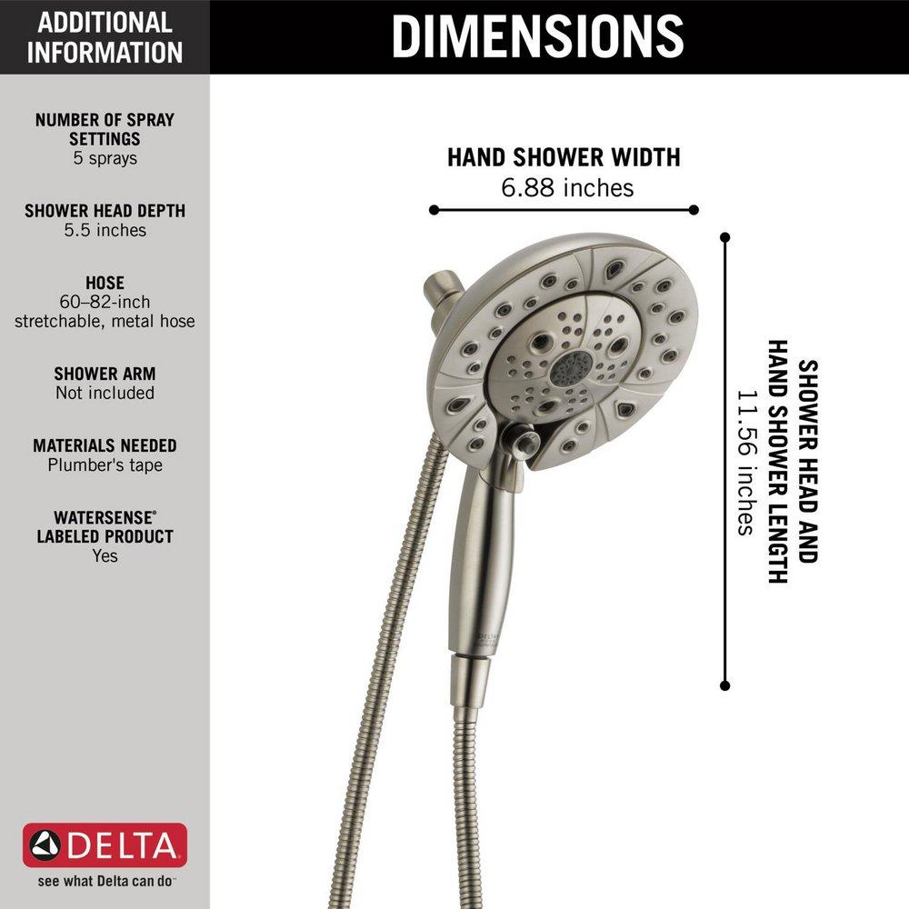 Delta Faucet Lumicoat Stainless Multi Function Hand Shower 