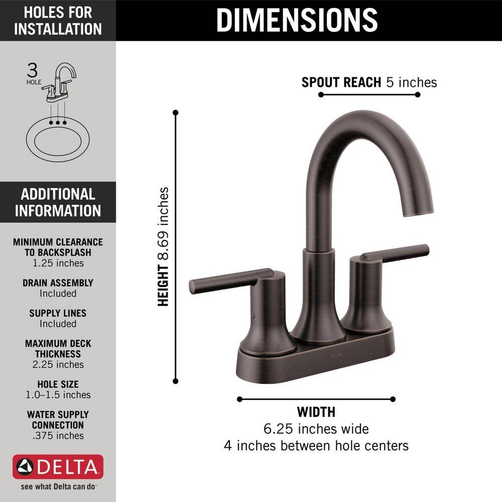 Two Handle Centerset Bathroom Sink Faucet in Venetian Bronze 