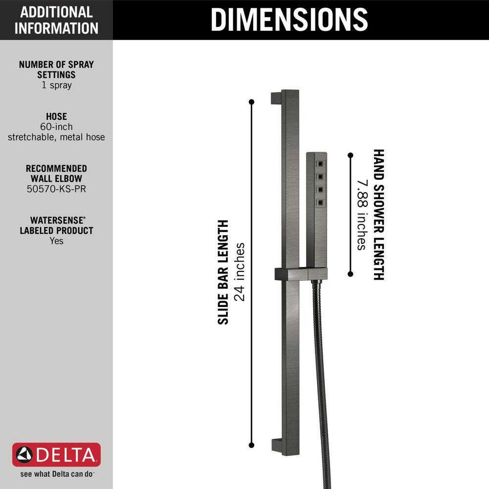 DELTA UNIVERSAL SHOWERING COMPONENTS: H2OKINETIC SINGLE-SETTING SLIDE BAR HAND SHOWER 