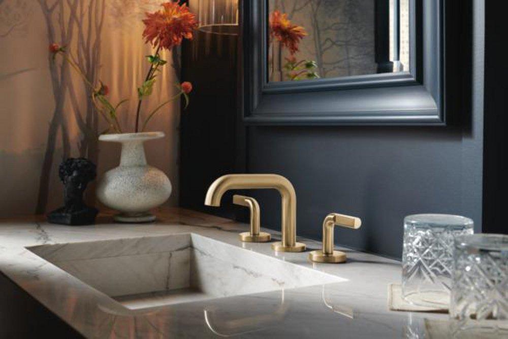 Brizo Brilliance Luxe Gold Widespread Bathroom Faucet Wire Lever Handle Kit 