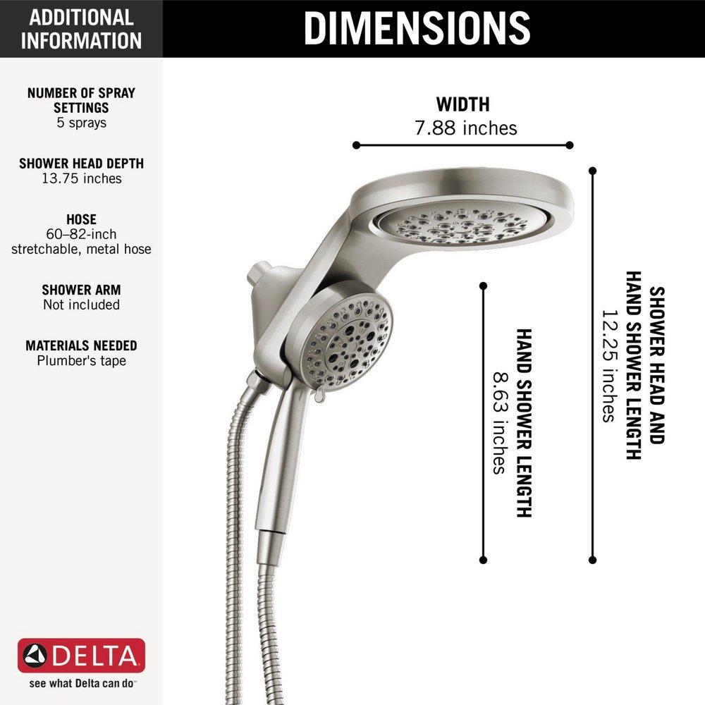 Multi Function Hand Shower in Stainless Steel 
