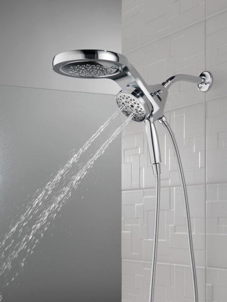 HydroRain® H2Okinetic® 5-Setting Two-in-One Shower Head in Lumicoat® Chrome 