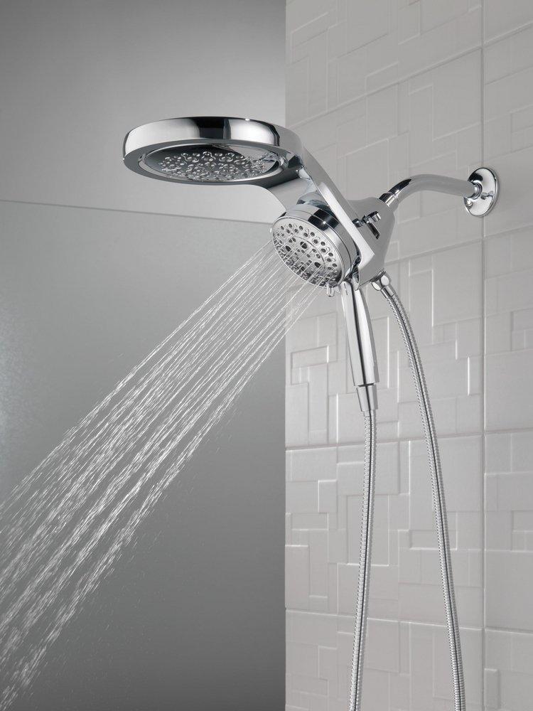 HydroRain® H2Okinetic® 5-Setting Two-in-One Shower Head in Lumicoat® Chrome 