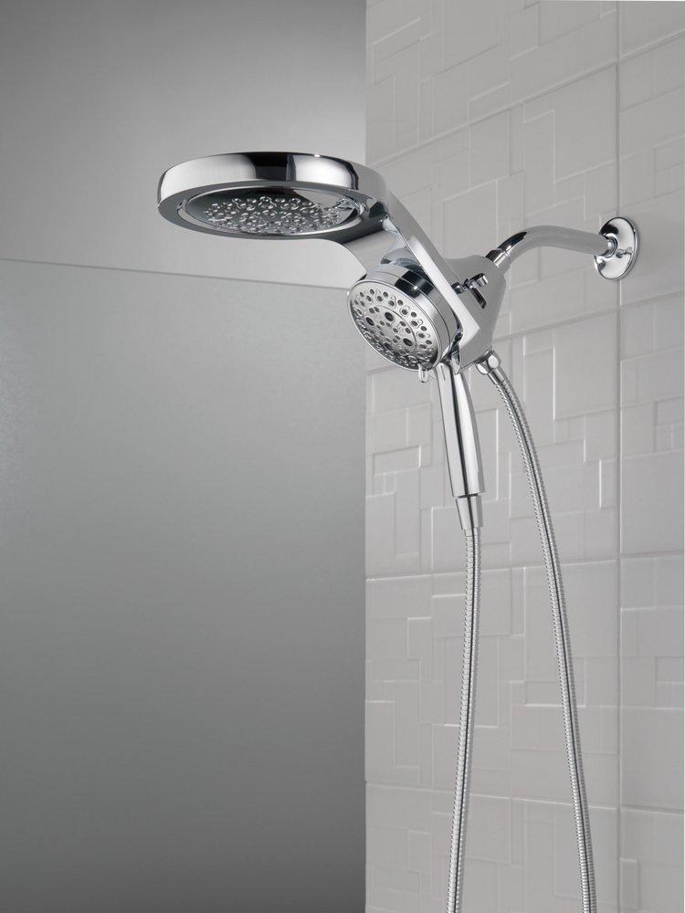 HydroRain&reg; H2Okinetic&reg; 5-Setting Two-in-One Shower Head in Lumicoat&reg; Chrome 