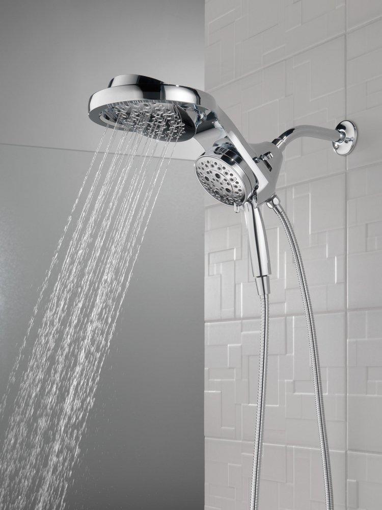 HydroRain&reg; H2Okinetic&reg; 5-Setting Two-in-One Shower Head in Lumicoat&reg; Chrome 
