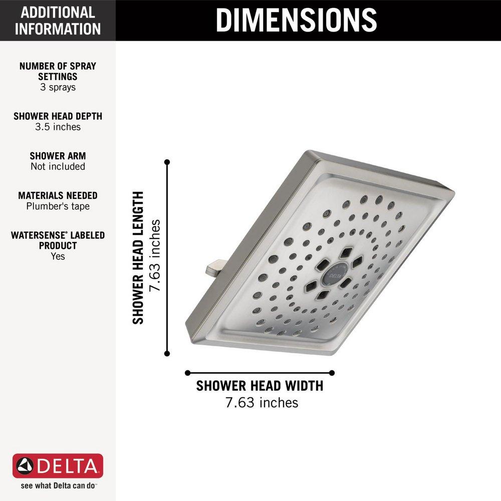 Delta Faucet Lumicoat Stainless Multi Function Showerhead 