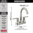 Delta Faucet Brilliance&reg; Stainless Two Handle Centerset Bathroom Sink Faucet 