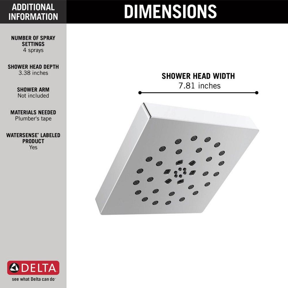DELTA UNIVERSAL SHOWERING COMPONENTS: H2OKINETIC 4-SETTING SHOWER HEAD WITH ULTRASOAK 