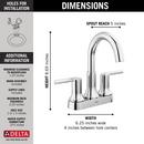 Delta Faucet Chrome Two Handle Centerset Bathroom Sink Faucet 