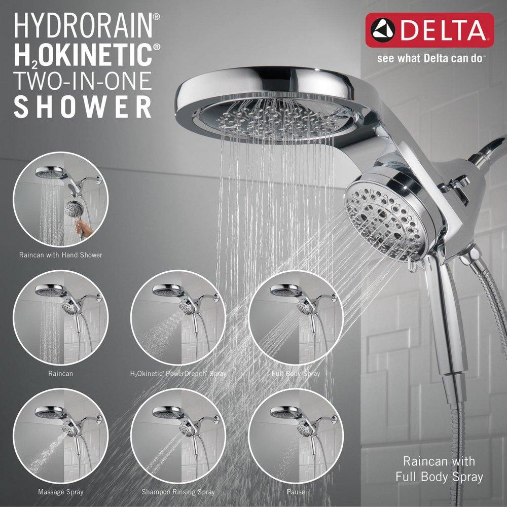 Delta Faucet Lumicoat Chrome Multi Function Showerhead 