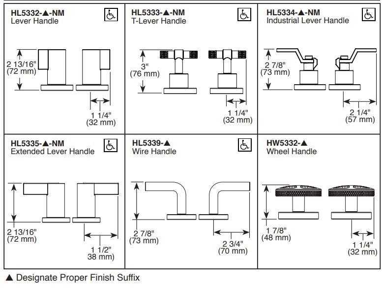 Widespread Lavatory T-Lever Handle Kit in Brilliance&reg; Luxe Steel&reg; 