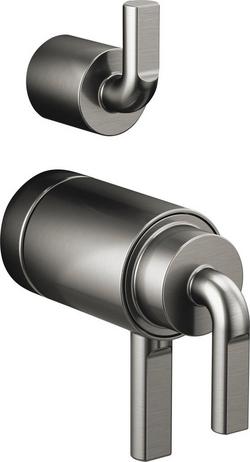 TempAssure&reg; Thermostatic Valve with Integrated Diverter Notch Lever Handle Kit in Brilliance&reg; Luxe Steel&reg;