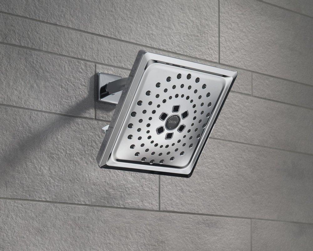 DELTA UNIVERSAL SHOWERING COMPONENTS: H2OKINETIC 3-SETTING RAINCAN SHOWER HEAD 