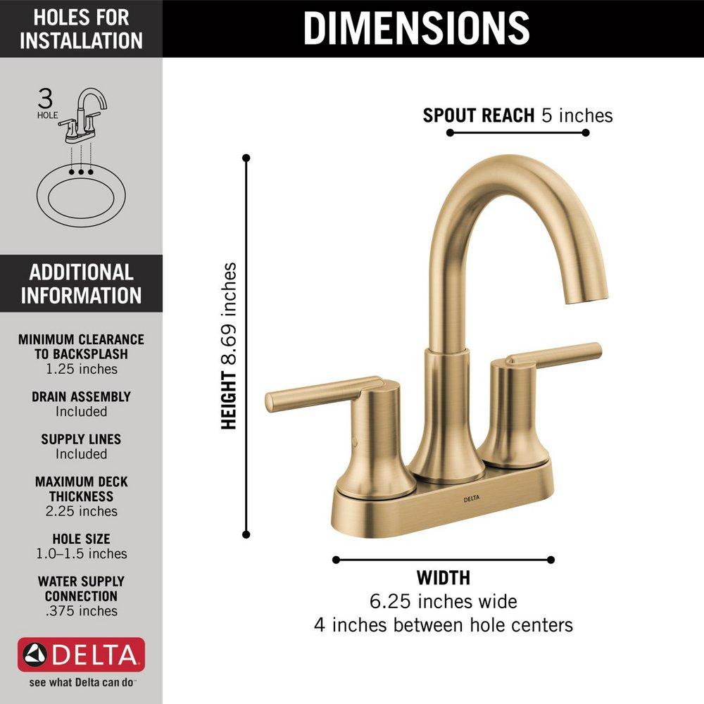 Delta Faucet Brilliance&reg; Champagne Bronze Two Handle Centerset Bathroom Sink Faucet 