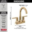 Delta Faucet Brilliance&reg; Champagne Bronze Two Handle Centerset Bathroom Sink Faucet 