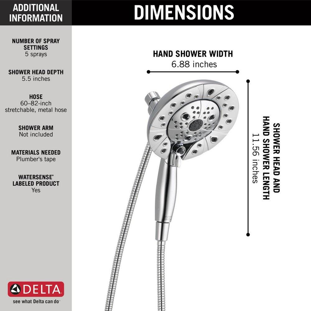 Delta Faucet Lumicoat Chrome Multi Function Hand Shower 