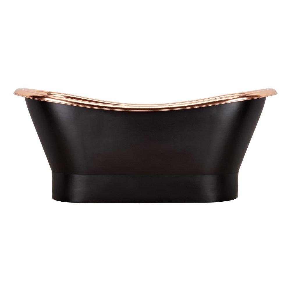 Signature Hardware Antique Black 70 x 29 in. Freestanding Bathtub with Offset Drain 