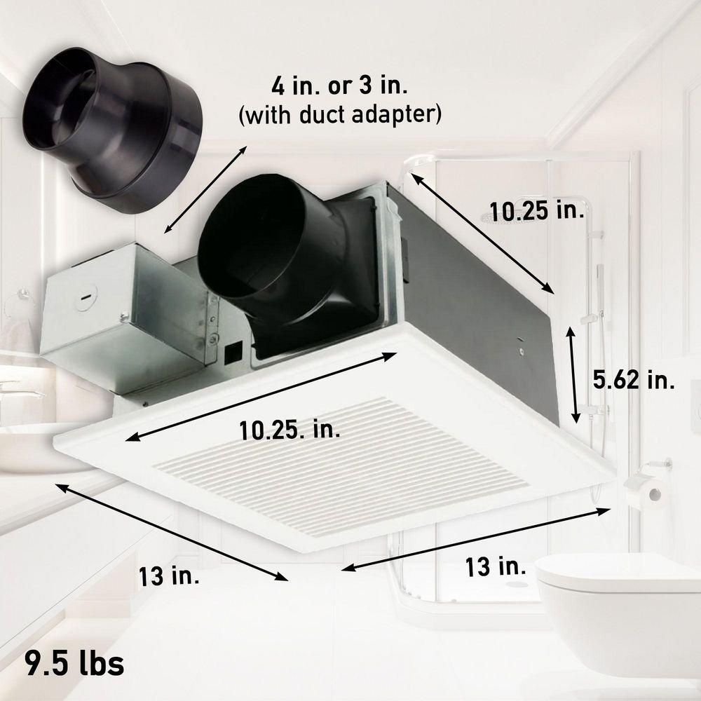 Panasonic White 50-80-110 CFM Ceiling Mount Ventilation Fan with Smartflow&trade; ECM Motor in White - 0.3-2 Sones - Energy Star Rated 