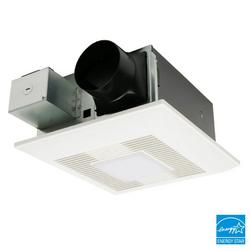 50-80-110 CFM Ceiling Mount Ventilation Fan with Smartflow&trade; ECM Motor & LED Light in White - Fan Only - 0.3-1.5 Sones - Energy Star Rated