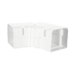 4 in. White Line Set Cover Adjustable Flat Elbow
