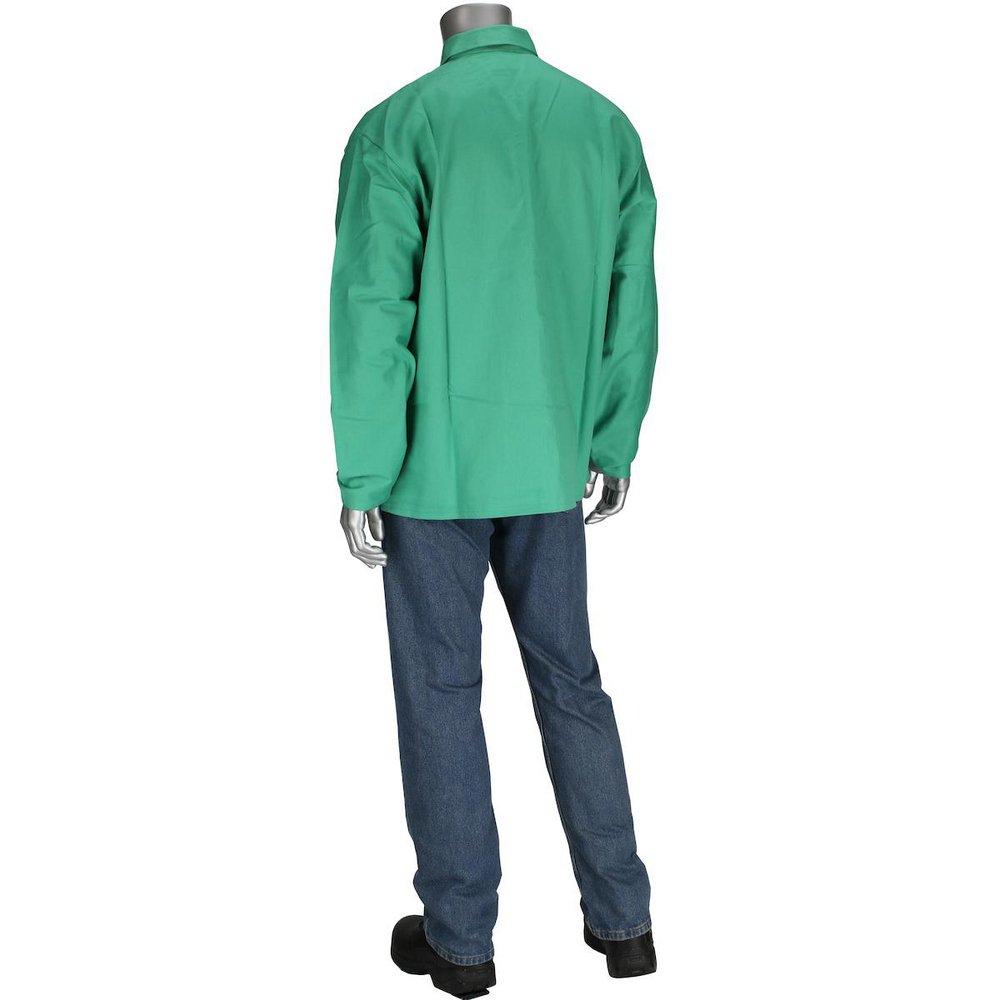 PIP® Green Cotton and Fabric FR Treated Welder Jacket in Green 