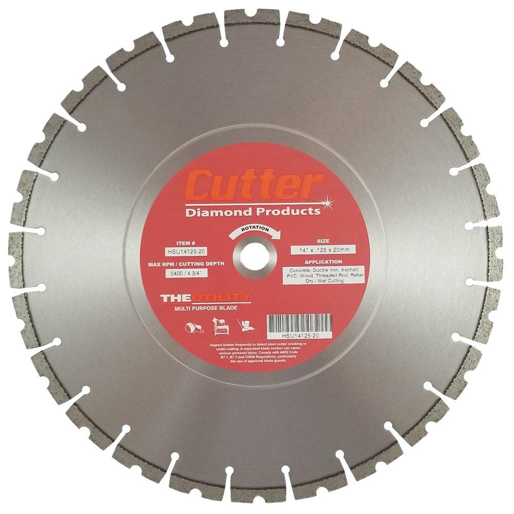 14 X .125 X 20MM THE UTILITY MULTI PURPOSE DIAMOND BLADE - CONCRETE/DUCTILE IRON/ASPHALT/PVC/WOOD/THREADED ROD/REBAR - DRY/WET CUT 