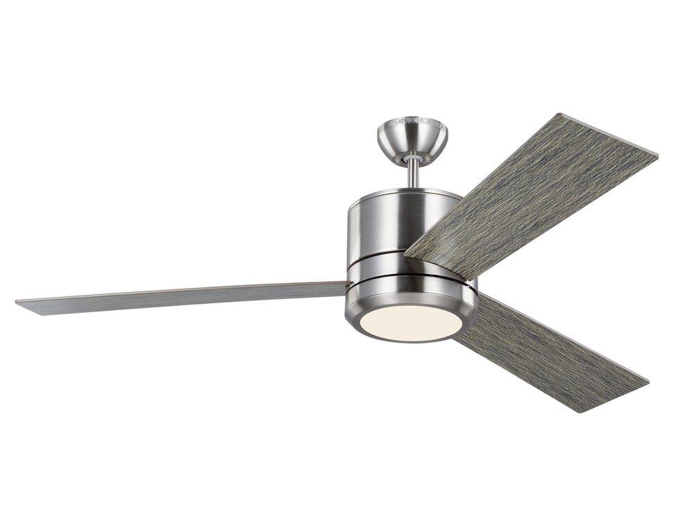 Visual Comfort & Co. Fan Brushed Steel 56 in. 3-Blade Indoor/Outdoor Ceiling Fan 