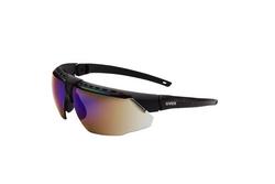 Blue Mirror Black Plastic and TPE Safety Glasses