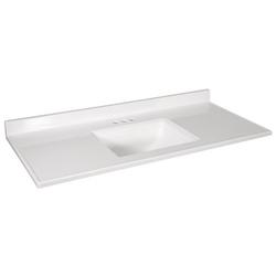 49 x 22 in. Single Bowl Stone Vanity Top in White