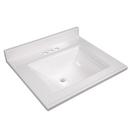 25 x 22 in. Square Bowl Cultured Marble Vanity Top in Solid White
