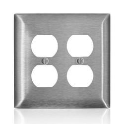 2 Gang Wall Plate in Stainless Steel