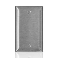 Single Midway Blank Wall Plate in Stainless Steel