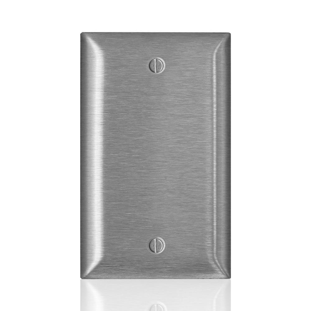 SS 1 GANG MID SIZE BLANK WALLPLATE 
