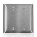 Double Midway Blank Wall Plate in Stainless Steel