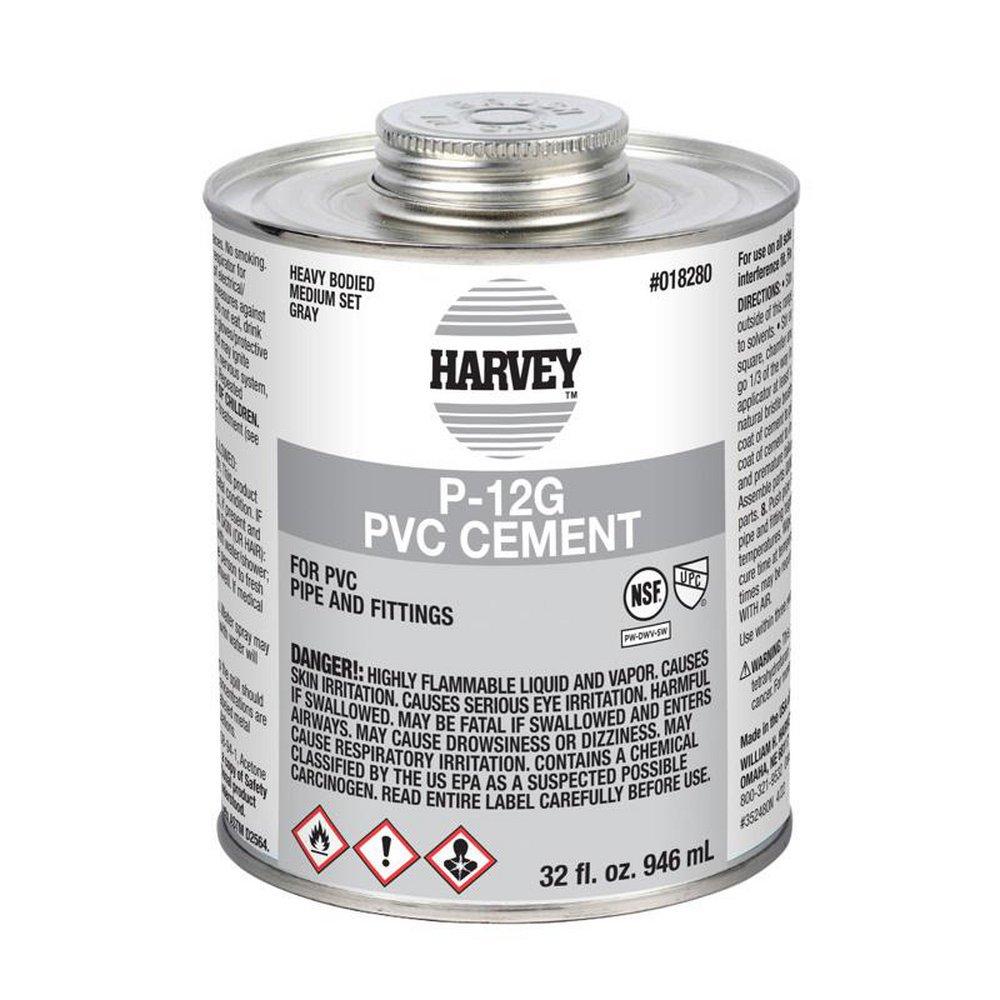 Harvey&trade; Medium Set Grey PVC Pipe Cement 
