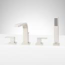 4- Hole Roman Tub Faucet and Hand Shower in Brushed Nickel - Rough In Valve Included 