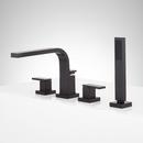 4- Hole Roman Tub Faucet and Hand Shower in Matte Black - Rough In Valve Included 