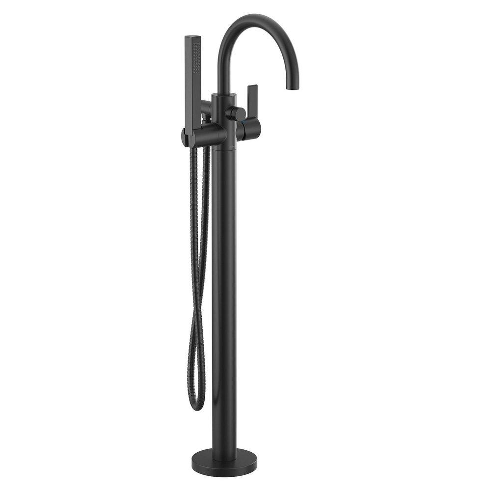Single Handle Tub Filler with Handshower in Matte Black 