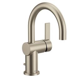 Single Handle Monoblock Bathroom Sink Faucet in Brushed Nickel