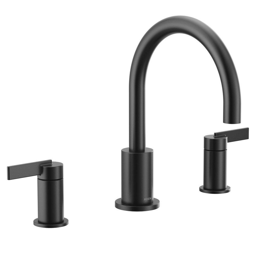 Moen Matte Black Two Handle Roman Tub Faucet (Trim Only) 