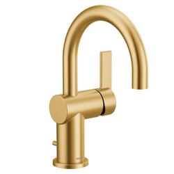 Single Handle Monoblock Bathroom Sink Faucet in Brushed Gold