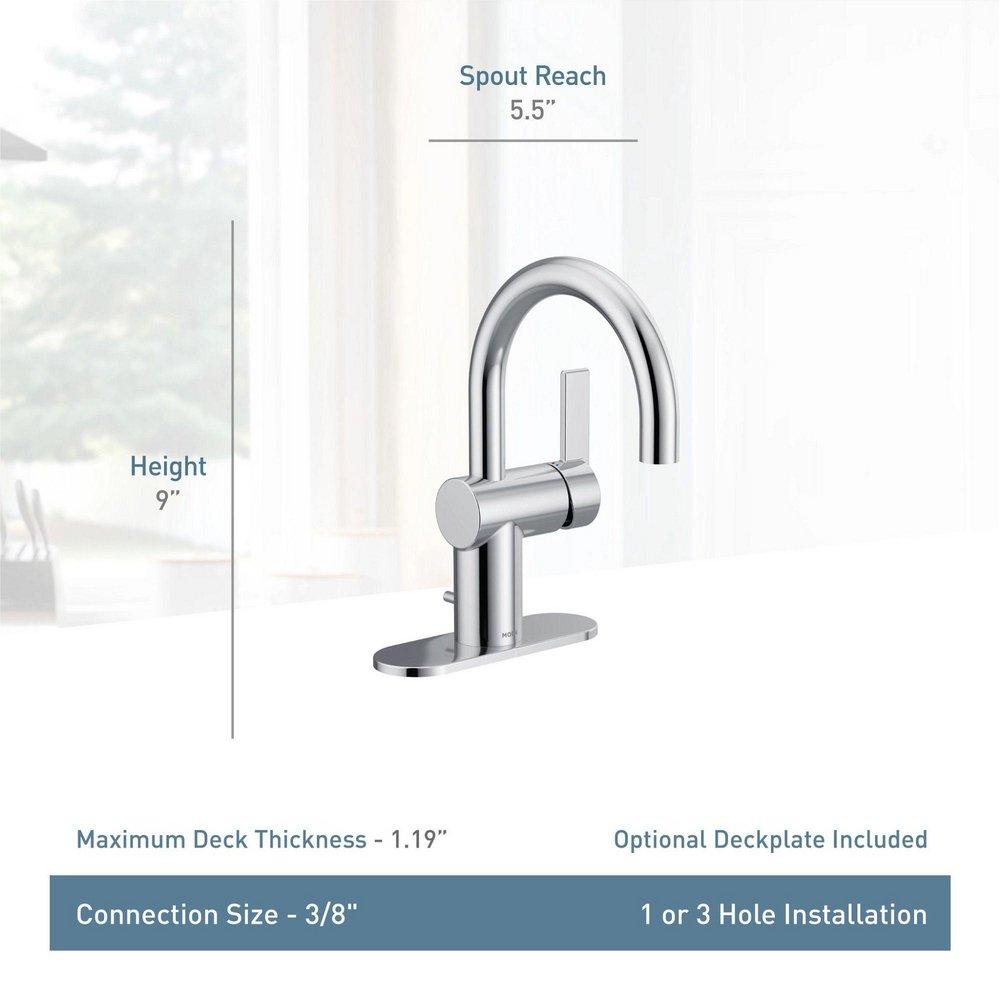 Moen Brushed Gold Single Handle Monoblock Bathroom Sink Faucet Lever Handle 