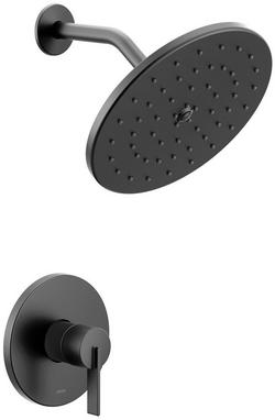 One Handle Single Function Shower Faucet in Matte Black (Trim Only)