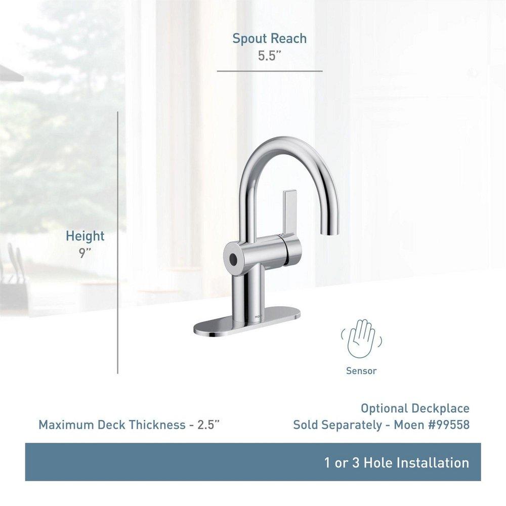 Moen Brushed Nickel Single Handle Monoblock Bathroom Sink Faucet Lever Handle 