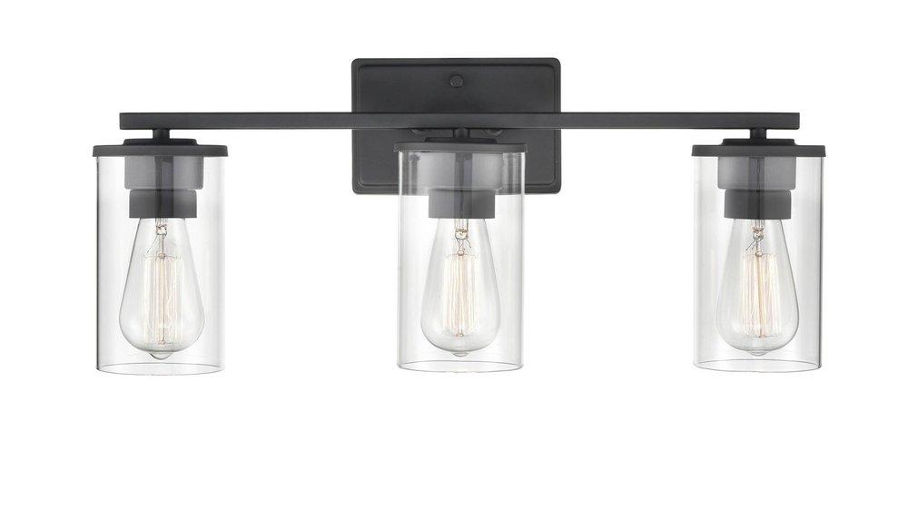3-Light Vanity Fixture in Matte Black 