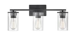 3-Light Vanity Fixture in Matte Black