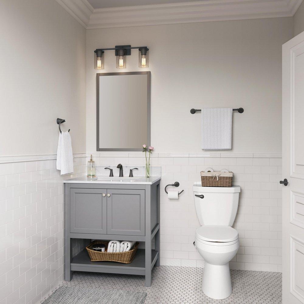 3-Light Vanity Fixture in Matte Black 