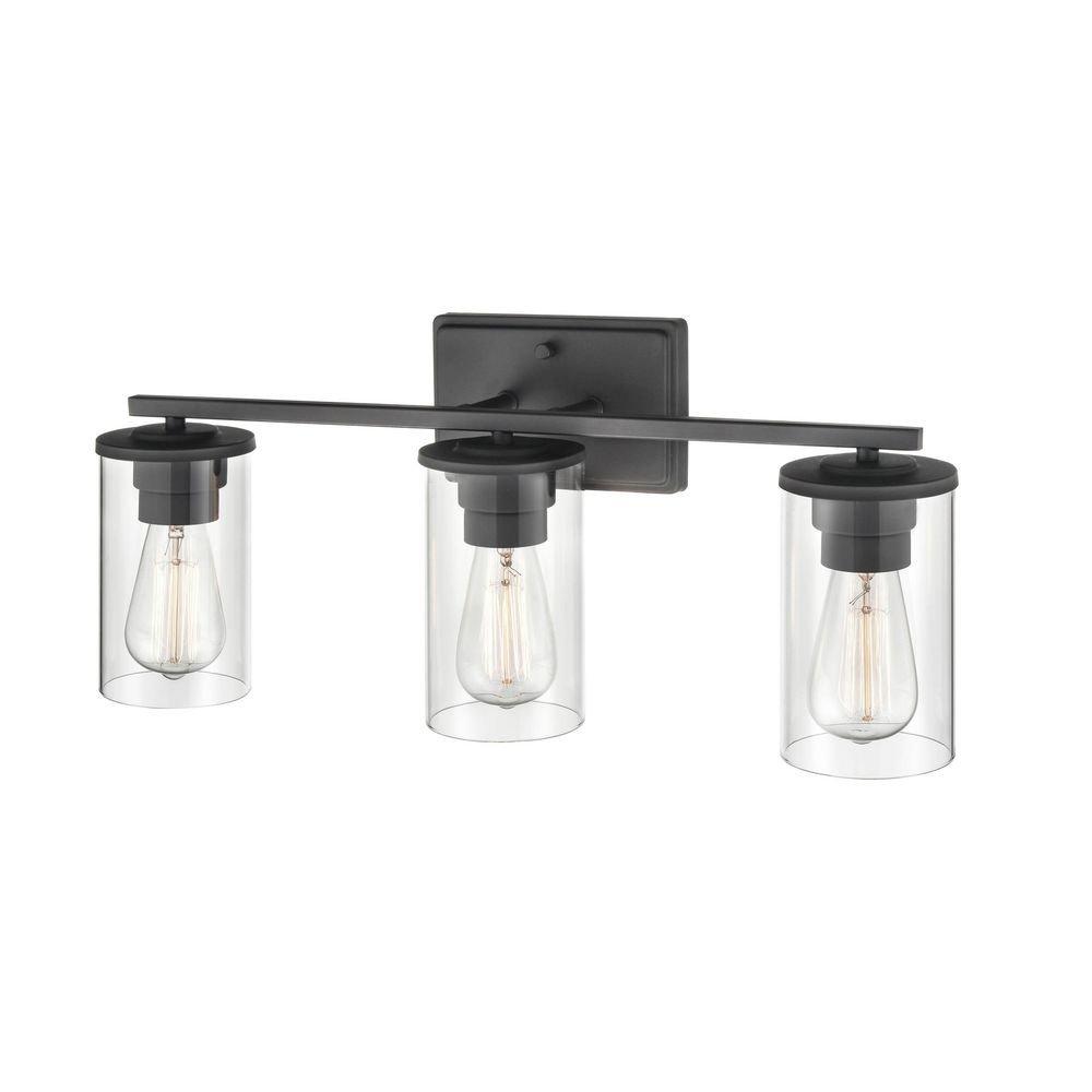 3-Light Vanity Fixture in Matte Black 