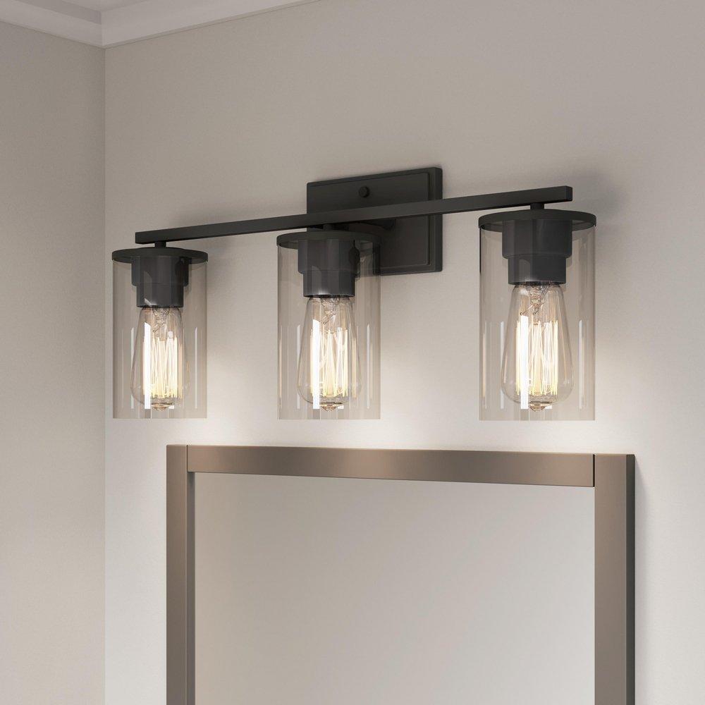 3-Light Vanity Fixture in Matte Black 